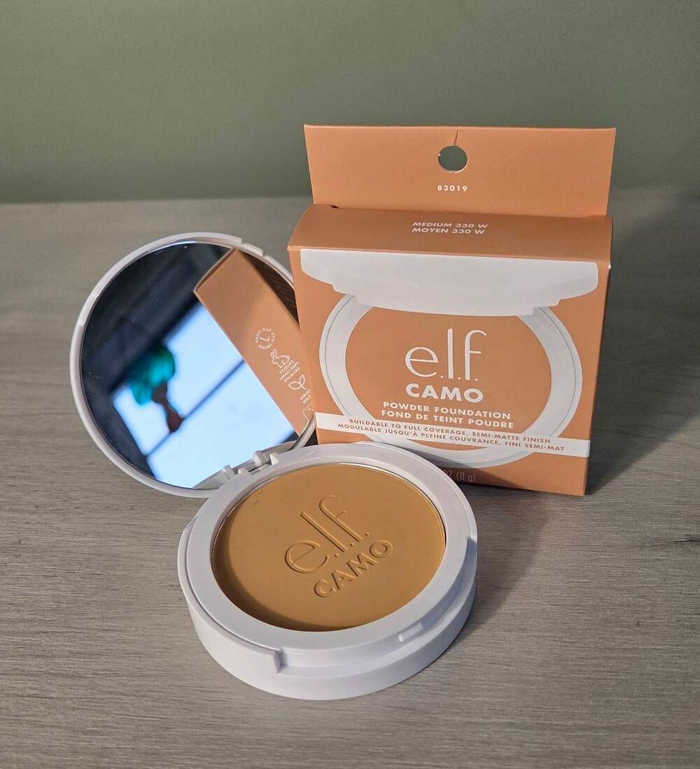 E.L.F. CAMO Powder Foundation Buildable Semi-Matte Finish Medium 330 W Discontin
